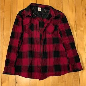 A button down plaid shirt